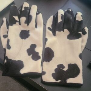 Cow Print Gloves